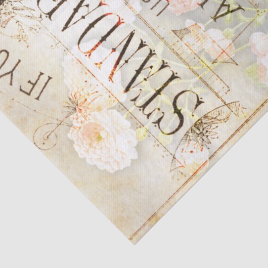 Bee Rose Bouquet Ephemera ontkoppeling Tissuepapier (Detail)