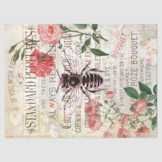 Bee Rose Bouquet Ephemera ontkoppeling Tissuepapier