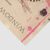  Bee Rose Bouquet Ephemera Ontworpen weefsel Tissuepapier (Detail)