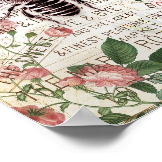  Bee Rose Bouquet Ephemera Poster (Hoek)