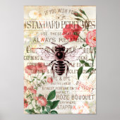  Bee Rose Bouquet Ephemera Poster (Voorkant)