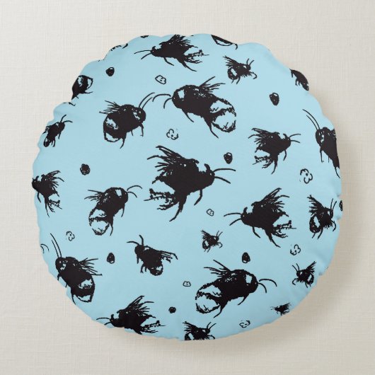 Bee Round Cushion | Leuk verjaardagscadeau voor ma Rond Kussen (Voorkant)