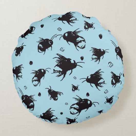 Bee Round Cushion | Leuk verjaardagscadeau voor ma Rond Kussen (Achterkant)