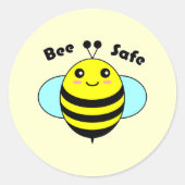 Bee Safe 1 Ronde Sticker (Voorkant)