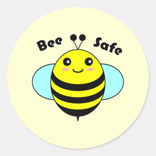 Bee Safe 1 Ronde Sticker (Voorkant)