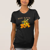 Bee Safe Funny Bee die een Masker T-Shirt draagt (Voorkant)