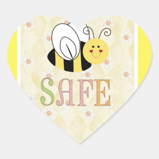 BEE SAFE HART STICKER (Voorkant)