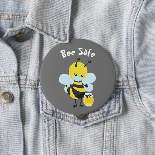 Bee Safe Wearing Face mask Covid Ronde Button 4,0 Cm (In situ)