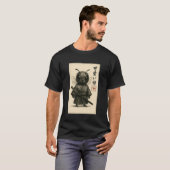 Bee Samurai Ink Art Sumi-e Style Novelty Kawaii Wo T-shirt (Voorkant volledig)