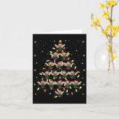 Bee Santa Kerstboom Lights Ugly Sweater Style Kaart (Gele Bloem)