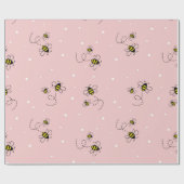 Bee seamless pattern on pastel background. Vintage Cadeaupapier (Vlak)