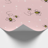 Bee seamless pattern on pastel background. Vintage Cadeaupapier (Hoek)