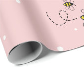Bee seamless pattern on pastel background. Vintage Cadeaupapier (Rol Hoek)