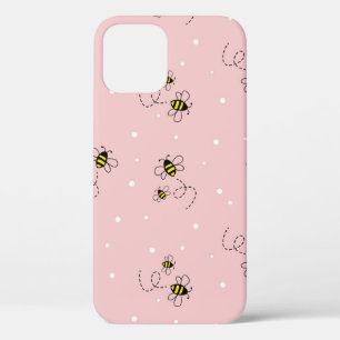 Bee seamless pattern on pastel background. Vintage Case-Mate iPhone Case