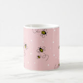 Bee seamless pattern on pastel background. Vintage Koffiemok (Center)