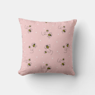 Bee seamless pattern on pastel background. Vintage Kussen