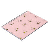 Bee seamless pattern on pastel background. Vintage Notitieboek (Linkerzijde)