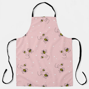 Bee seamless pattern on pastel background. Vintage Schort