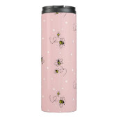 Bee seamless pattern on pastel background. Vintage Thermosbeker (Achterkant)