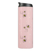 Bee seamless pattern on pastel background. Vintage Thermosbeker (Geroteerd rechts)