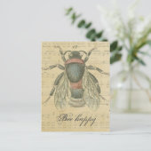  Bee Sheet Muzieknoten Bee Happy Gepersonaliseerd Briefkaart (Staand voorkant)