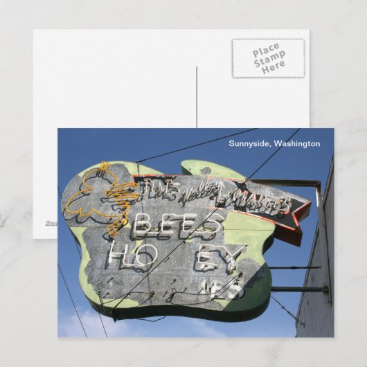 Bee Sign-Sunnyside, Washington Briefkaart (Voorkant / Achterkant)