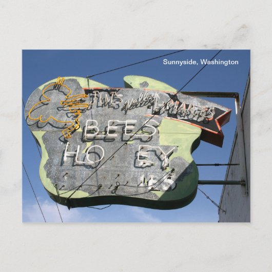 Bee Sign-Sunnyside, Washington Briefkaart (Voorkant)