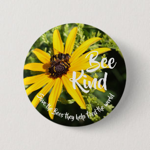 Bee Sint de bijen redden Ronde Button 5,7 Cm