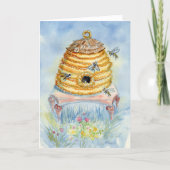 Bee Skep Blank Notecard Kaart (Voorkant)