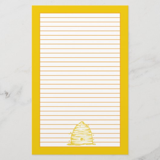 Bee Skep brief schrijven geel gevoerd Briefpapier (Voorkant)