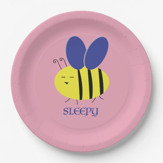 Bee Sleepy Papieren Bordje (Voorkant)