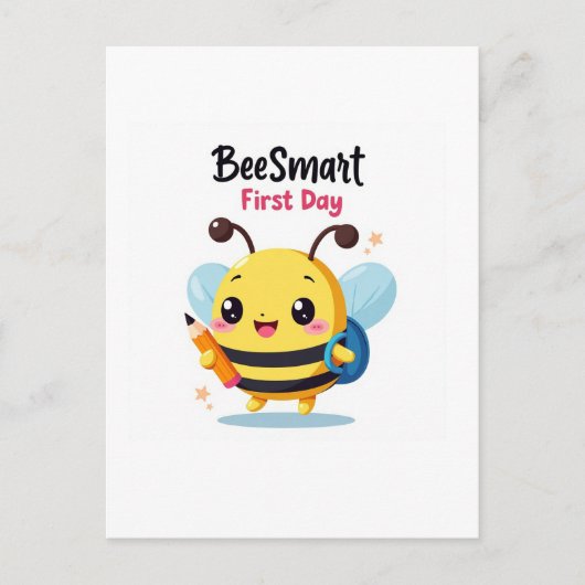Bee‑Smart First Day School Postcard Briefkaart (Voorkant)