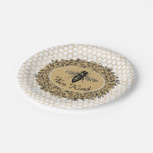 Bee soort honingraat papieren bordje (Gekanteld)