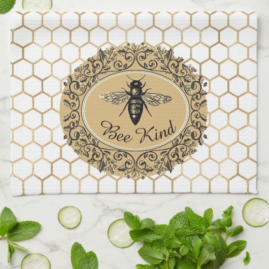 Bee soort honingraat theedoek (Gevouwen)