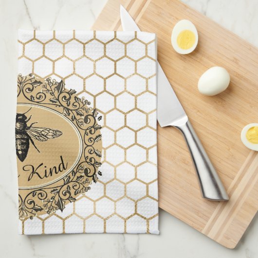 Bee soort honingraat theedoek (Quarter Fold)