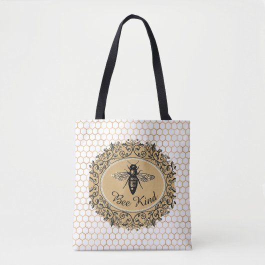 Bee soort honingraat tote bag (Voorkant)