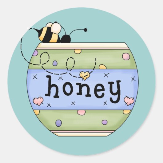 Bee Stealing uit Honey Pot Ronde Sticker (Voorkant)