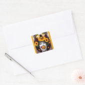 Bee stil ontwerp vierkante sticker (Envelop)