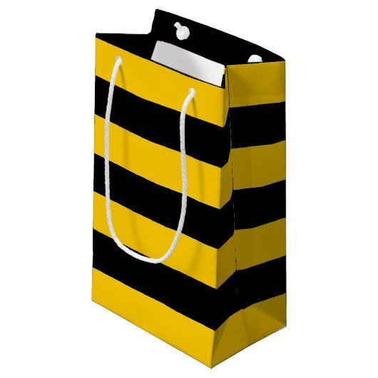 Bee Stripe Design Klein Cadeauzakje (Voorkant Gekanteld)
