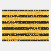 Bee Stripe Patronen Geel en Zwart met Hexagons Inpakpapier Vel (Voorkant)