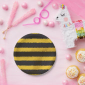 Bee Stripes Geel en Zwart Papier Bord (Feest)