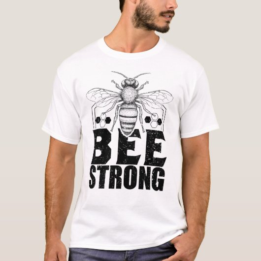 Bee Strong Honeycomb Graphic T-shirt (Voorkant)
