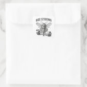 Bee Strong Vierkante Sticker (Tas)