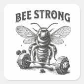 Bee Strong Vierkante Sticker (Voorkant)