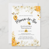 Bee Summer Floral Watercolor Elegant Baby Shower Kaart (Voorkant)