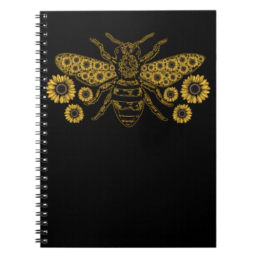 Bee Sunflower Beekeeping Honey Bees Lover Notitieboek (Voorkant)