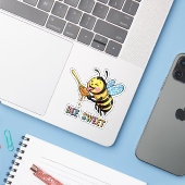 Bee Sweet Sticker (Laptop met iPhone)