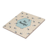 Bee Thankful Beehive Quote Turquoise Tegeltje (Zijkant)