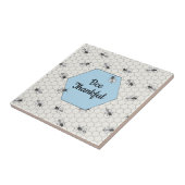 Bee Thankful Quote Cornflower Blue Tegeltje (Zijkant)