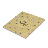 Bee Thankful Quote Light Amber Honeycomb Tegeltje (Zijkant)
